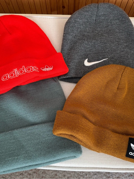 Other - Adidas Gold & Orange Logo Beanie, Nike Gray Swoosh & Teal Beanie Assortment